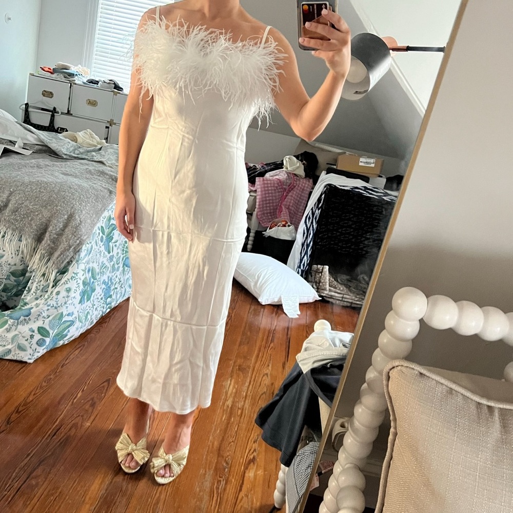 Sleeper Boheme Slip Dress with feathers - size XS extra small - new with tags - Picture 13 of 13